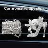 2 шт. Автомобильный ароматерапевтический зажим для воздуховода роскошный горный хрусталь высокий каблук сумочка автомобильный освежитель воздуха