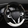 AUSTYLCO Thin Steering Wheel Stylish and Cute Car Steering Wheel Cover with Comfortable White Cover, Grip, Breathable, Non-Slip, O-Shaped,