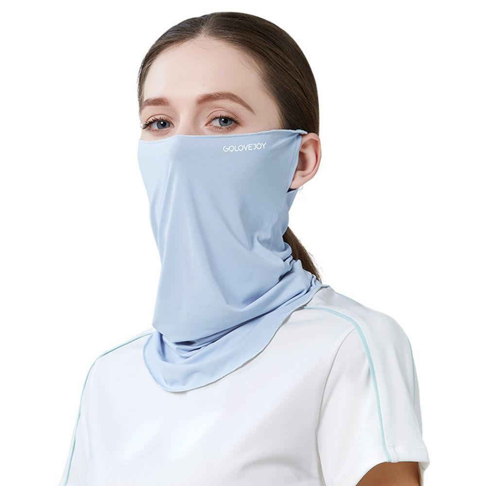 Hanging Ear Headband Ice Silk Sunscreen Mask Head Face Neck Gaiter Face Cover Scarf Headband Scarf