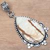 Pendant Picture Jasper Gemstone Valentine'Day Gift Silver Jewelry 2.5"