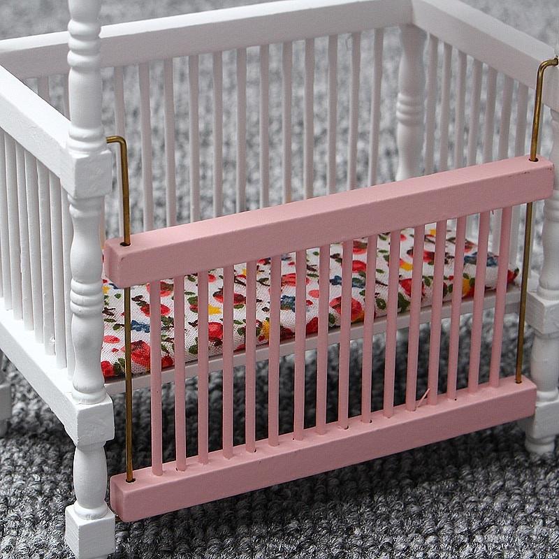 6 шт. / Компл. Деревянный DIY мини кукольный домик мебель для спальни набор игрушек 1/12 имитация мебели модель игрушки для украшения кукольного домика розовый