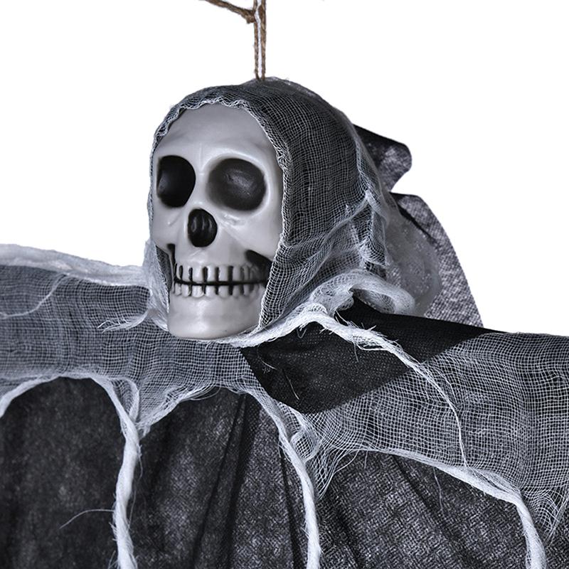90cm Halloween Hanging Skull Ghost Haunted House Decoration Horror Props Halloween Party Pendant Home Door Bar Decor