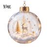 Christmas Hanging Decorations Ball Ornament with LED Lights, Snow Scene Acrylic Clear Theme Decor, Shatterproof Xmas Tree Sphere Holiday