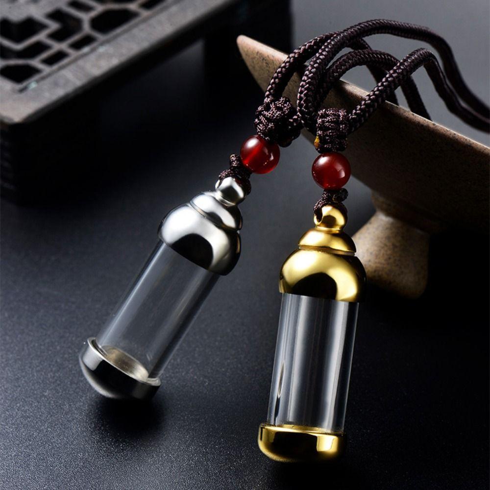 Glass Perfume Jars Cremation Pet Openable Glass Wishing Bottle Memorial Ash Bottle Vial Necklace