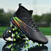 Fashion Men Football Boots Long Spikes High Ankle Soccer Shoes AG/TF Kids Outdoor Grass Cleats Soccer Boots Training Sport Football Shoes