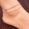 Trendy Summer Multi-Layer Metal & Bead Chain Anklet with Flash Diamonds