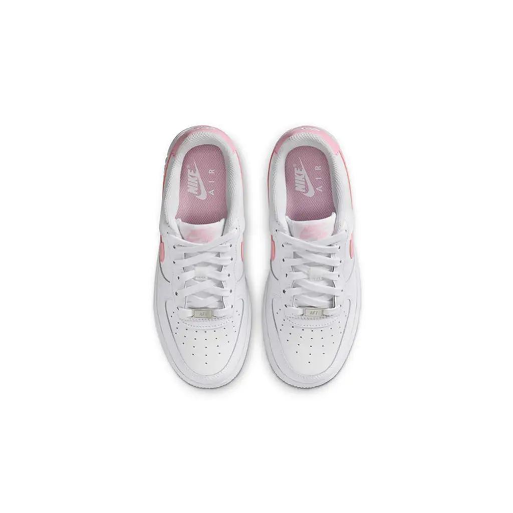 Nike Air Force 1 Abrasion Resistant Low Top Kids' Skateboarding Shoes White/Soft Pink Teenagers Sneakers CT3839-115