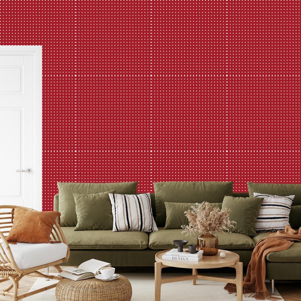 Red Dots Wallpaper, a Clear Detail for the Living Room and Bedroom 50x1000