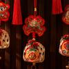 Creative Spring Festival Decoration Pendant Reusable New Year Ornaments Red Lantern String  Home