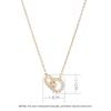 Exquisite Zircon Double Circle Interlock Pendant Gold Necklace For Women Simple Design Sense Charm Party Wedding Jewelry N201