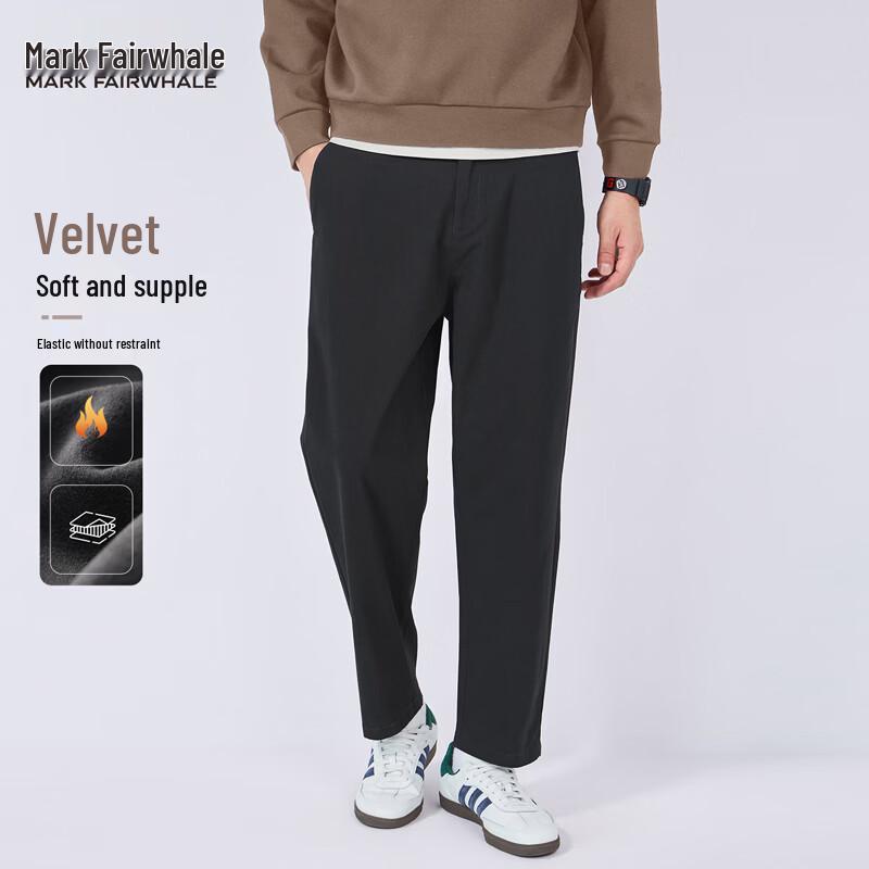 Mark Fairwhale Men's Fleece-Lined 98% Cotton Straight-Leg Casual Pants