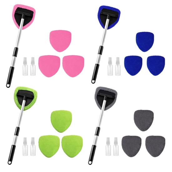 Инструмент для чистки лобового стекла Щетка для чистки автомобиля Выдвижная палка для чистки лобового стекла Очиститель автомобильных окон Ткань из микрофибры Щетка для мойки автомобиля