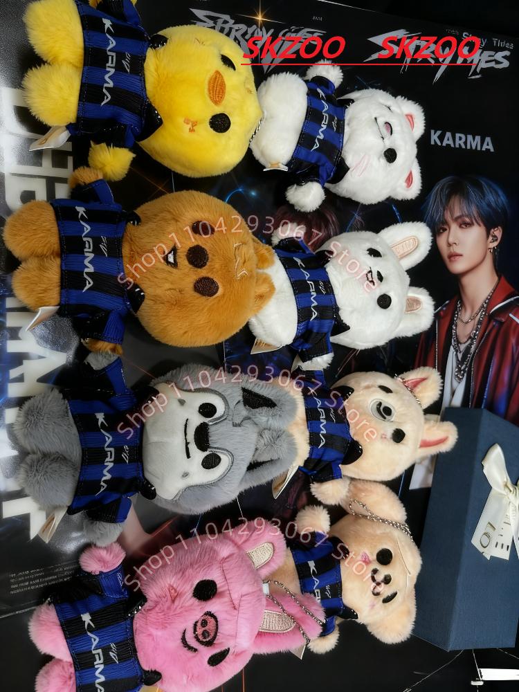 In-Stock Skzoo Plush Keychain Set Stray Kids Karma Album Edition Soft Stuffed Animal Keychains K-Pop Fan Collectible Decorations