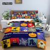 Happy Halloween King Queen Пододеяльник Оранжевый Тыквенный комплект постельного белья для детей Подростков Взрослых Летучие мыши Фестиваль ужасов Полиэстеровый пододеяльник