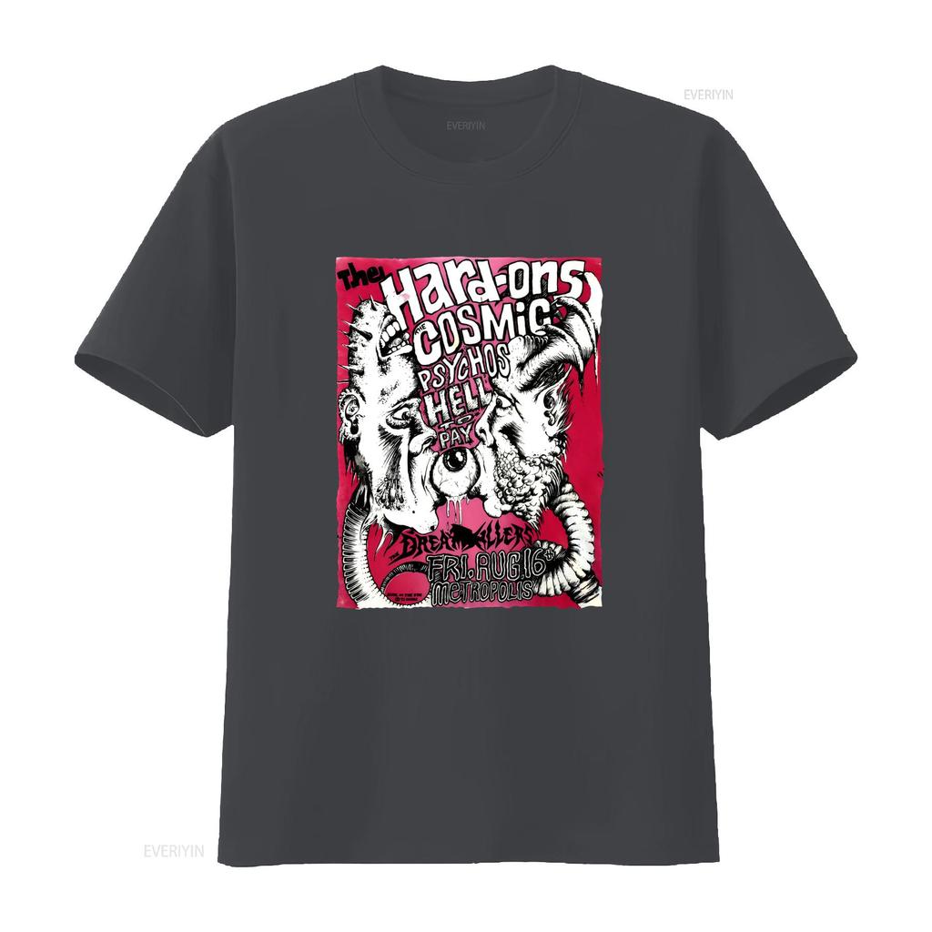 Vintage 1991 Hard Ons Cosmic Psychos Hell To Pay Rock Band T Shirt S 4XL LI1222 vintage Washed Unisex graphic Versatile