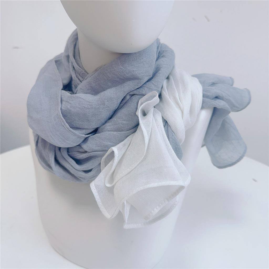New Linen And Cotton Scarf Long Color Patch Scarf Shawl Autumn Winter Warm Artistic Woman Scarf 79x190cm