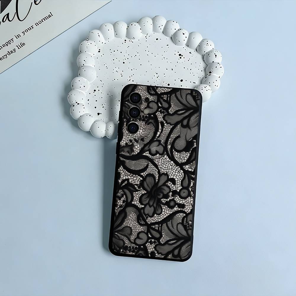 Чехол для телефона с принтом L-Lace для Samsung S25, S24, S21, S22, S23, S30, Ultra, S20, Plus, Fe, Lite, Черный Мягкий Силикон