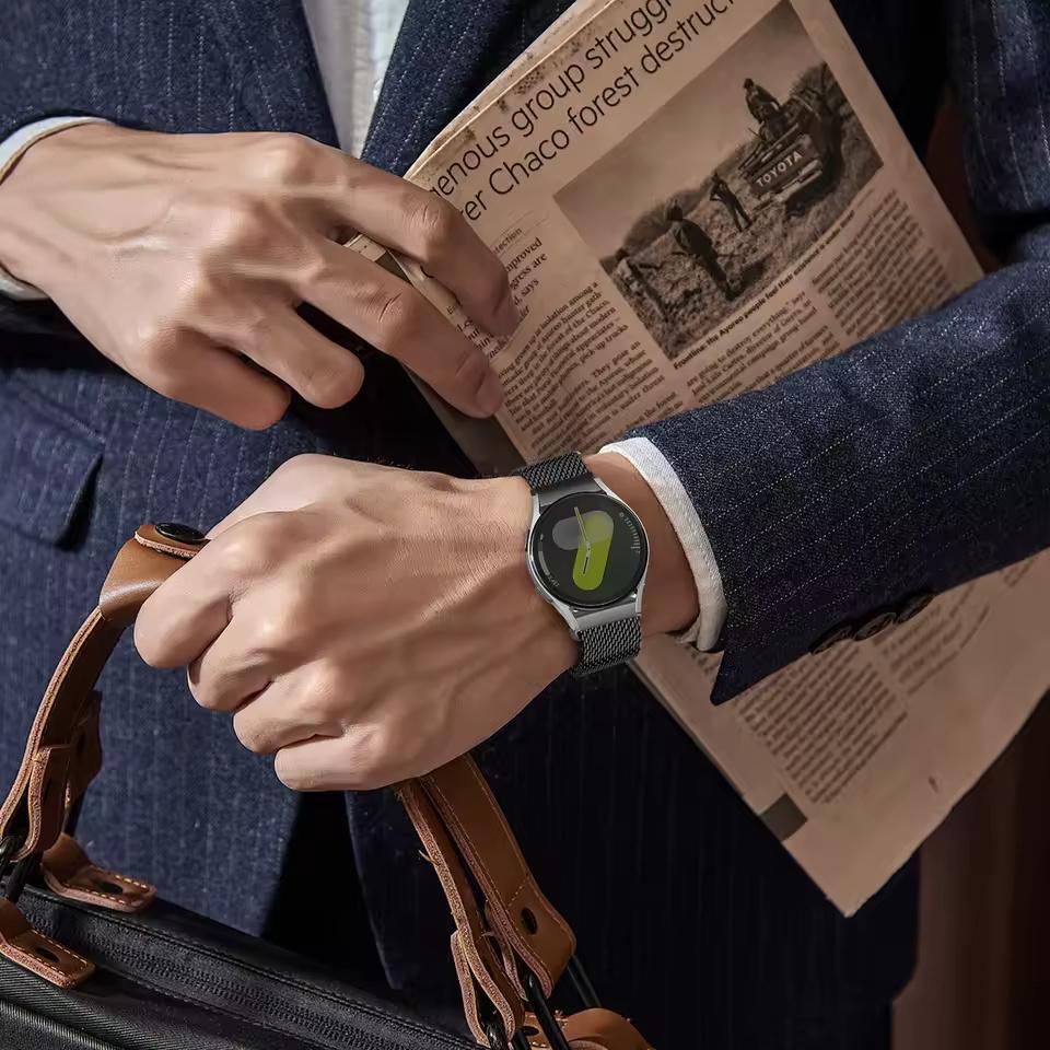 20 мм Нержавеющая сталь Ремешок для часов для Coros Apex 2/Apex 42 мм/Realme TechLife Watch/TicWatch GTH Толстый сетчатый миланский ремешок