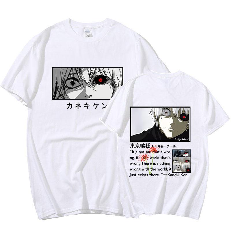 Футболка с принтом глаз аниме Tokyo Ghoul Kaneki Ken унисекс унисекс мода крутая унисексга графические футболки большого размера Harajuku уличная одежда готические футболки