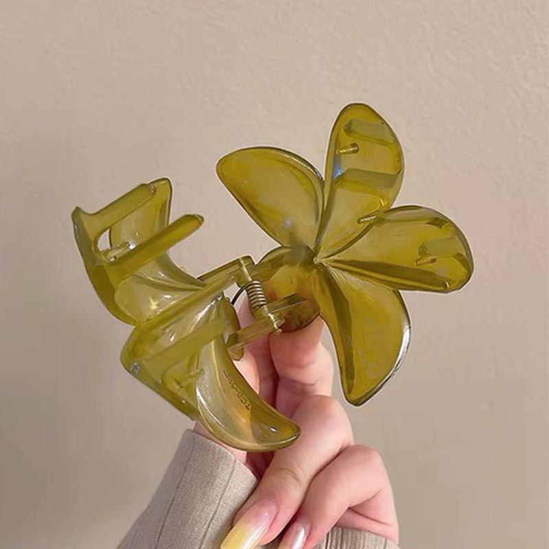 Модная заколка для волос в виде цветка для женщин, гавайская акриловая большая заколка для волос в виде крабовой заколки кофейного цвета в виде акулы, головной убор, аксессуары для волос