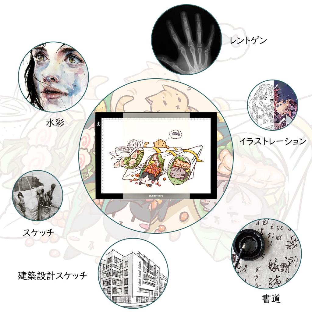 GAOMON B4 размер трассировки плавный 5 мм светодиодный светильник манга иллюстрации DIY ручной работы каллиграфия стенд, затемнение, легкий, ультратонкий корпус-GB4 рентген