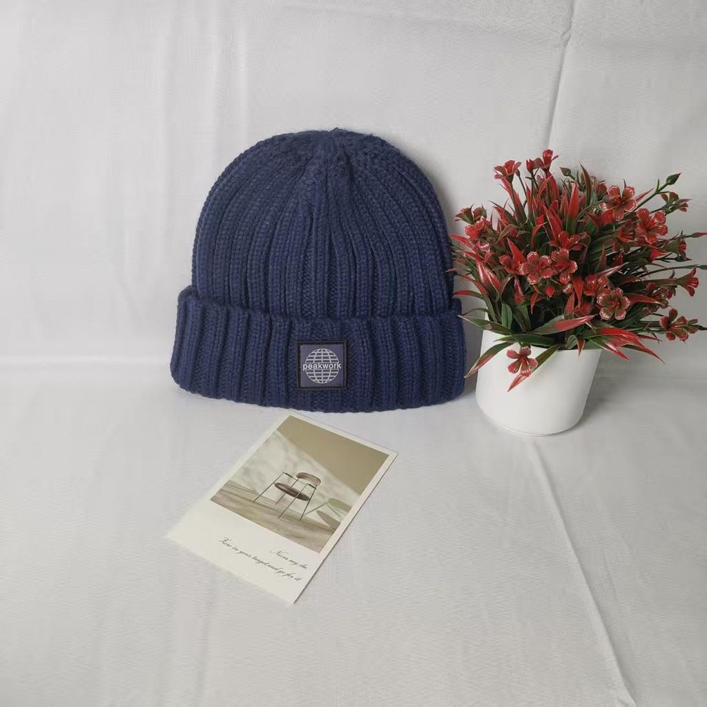 Wool hat women's versatile patch, winter face small ear protectors thickened warm knitted hat big head circumference couple cold hat