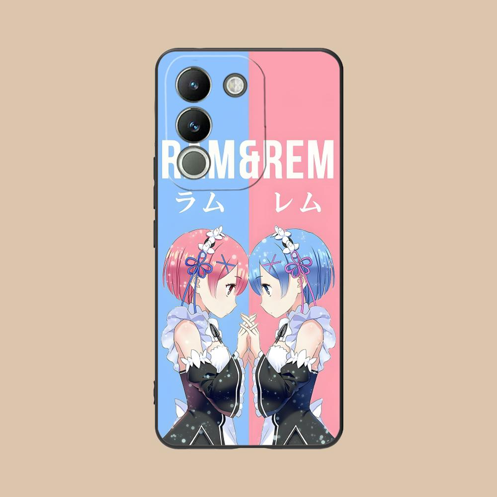 ReZero Рем Рам Матовый ТПУ Чехол для Мобильного Телефона для VIVO Y77 76 75 74 73 72 58 56 55 51 50 38 36 Y19 Y18 Y03 Y01 5G Цветная Крышка