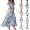 Women's Summer Dresses Casual Short Sleeve Maxi Dresses Cute Floral Maxi Dresses Wedding Guest Dresses Chiffon Flowing Dresses
