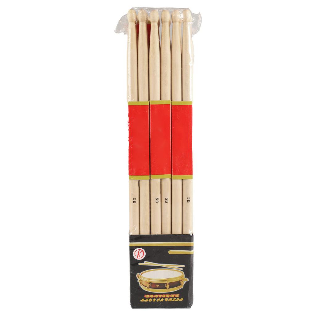 12 Pairs Maple Drum Stick 7A Wood Drumstick for Beginners Student Rock Band Percussion Accessories