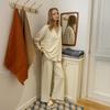 Melllanijoi Mj_Кружевной топ-майка Трикотажный комплект пижамы_Кремовый