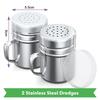 2 Pieces Stainless Steel Dredge Shaker,with Lid and Handle Salt and Pepper Shakers,Seasoning Pepper Shaker