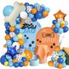 118 Pcs Paw Patrol Balloon Arch Set Large Dog Bone Blue Foil Balloons in Blue and White Latex Balloons for Birthday Decoration