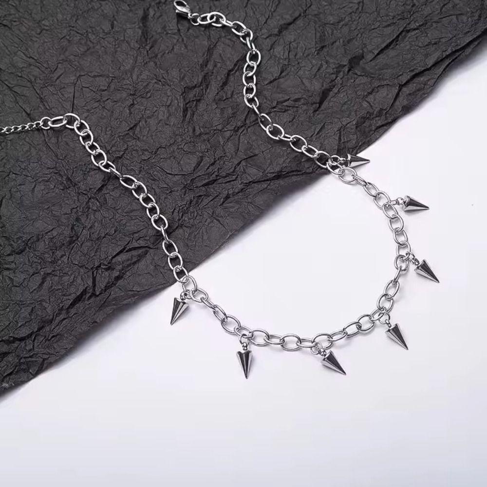 Cone Pendant Choker Necklace Titanium Steel Twisted Necklace Rock Stud Necklace For Lovers
