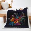 Butterfly Sunflower 2D Digital Printing Thickened Lamb Fleece Crystal Fleece Blanket Blanket