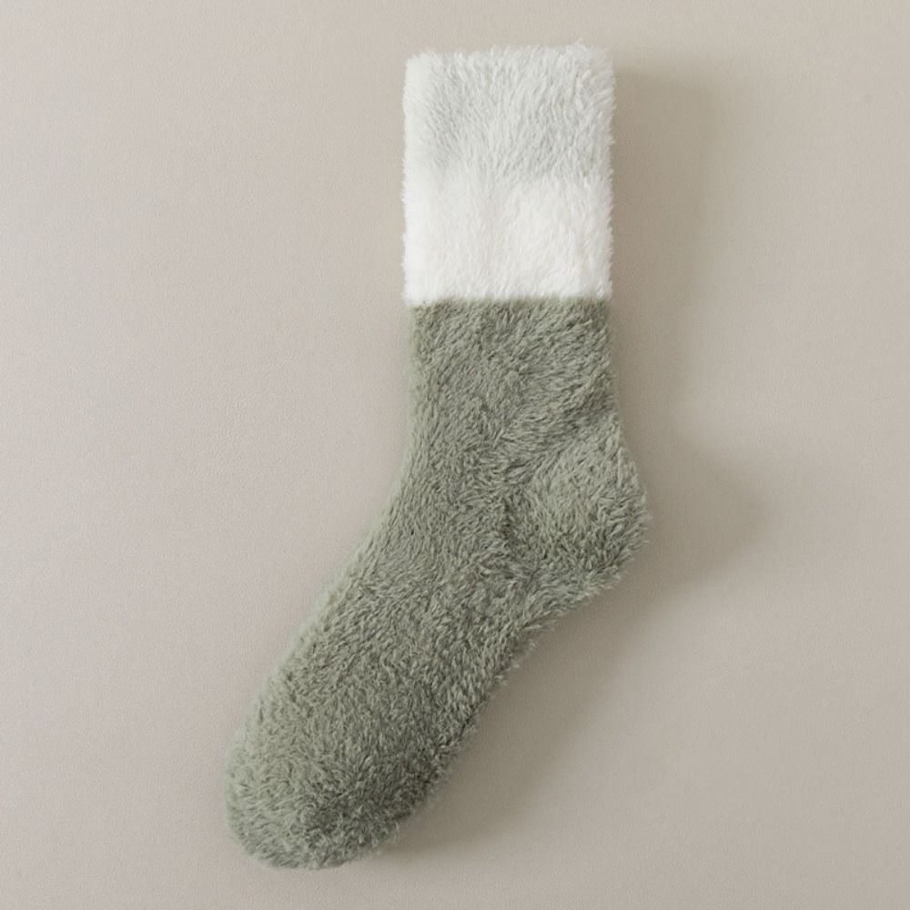 Winter Coral Fleece Socks Sleeping Mid Tube Socks Women Floor Plush Socks For Female Men