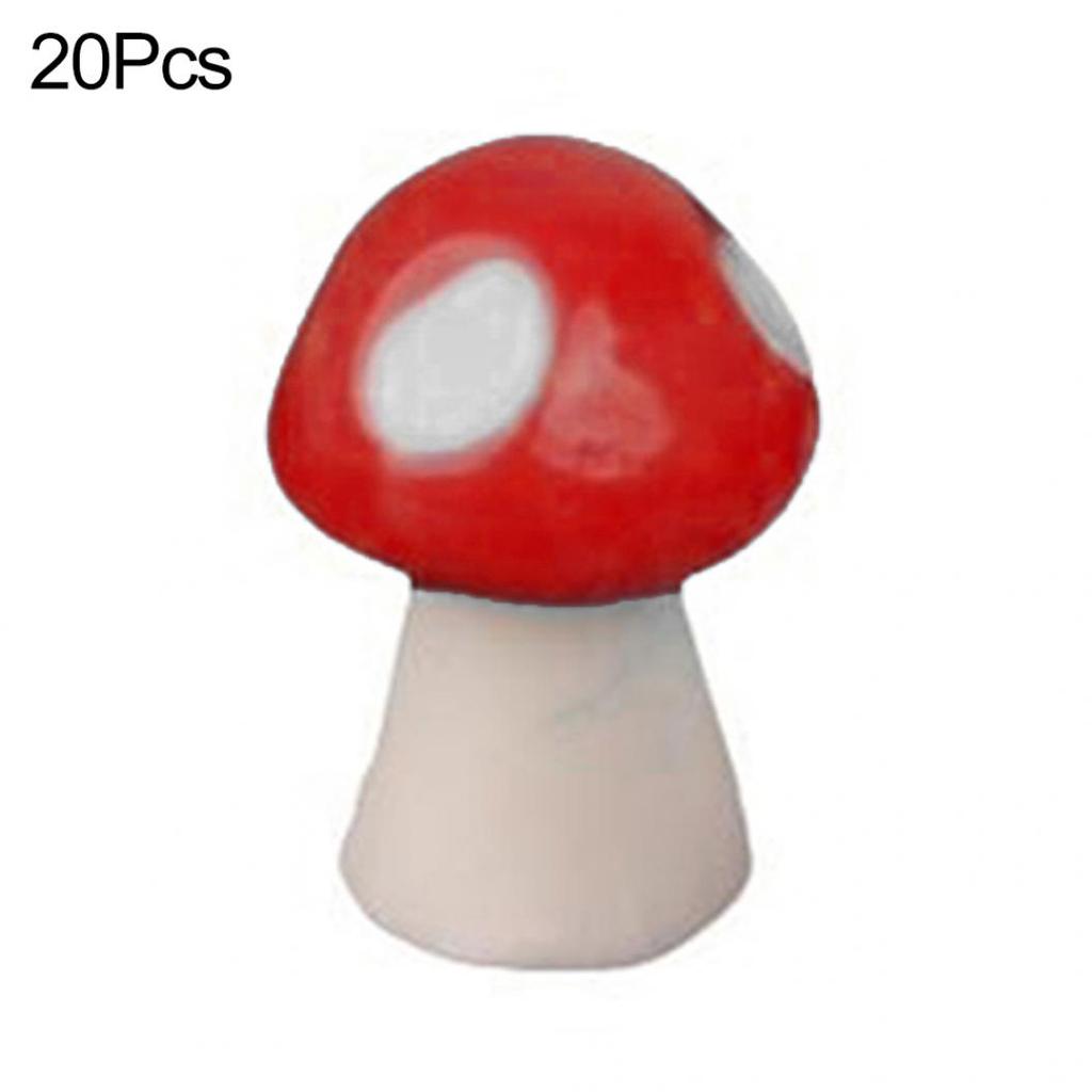 20Pcs Mini Artificial Mushroom Miniatures Fairy Garden Ornament Resin Crafts