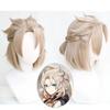 High Quality Game Genshin Impact Albedo Cosplay Wig Short Linen Braided Heat Resistant Synthetic Hair Anime Wigs + Wig Cap