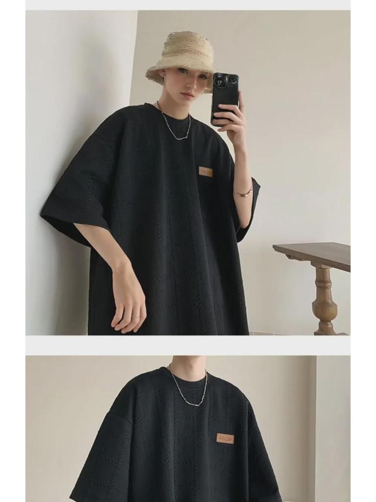 Футболка мужская с коротким рукавом из абрикосового фактурного переплетения - Niche Design, High Street Fashion