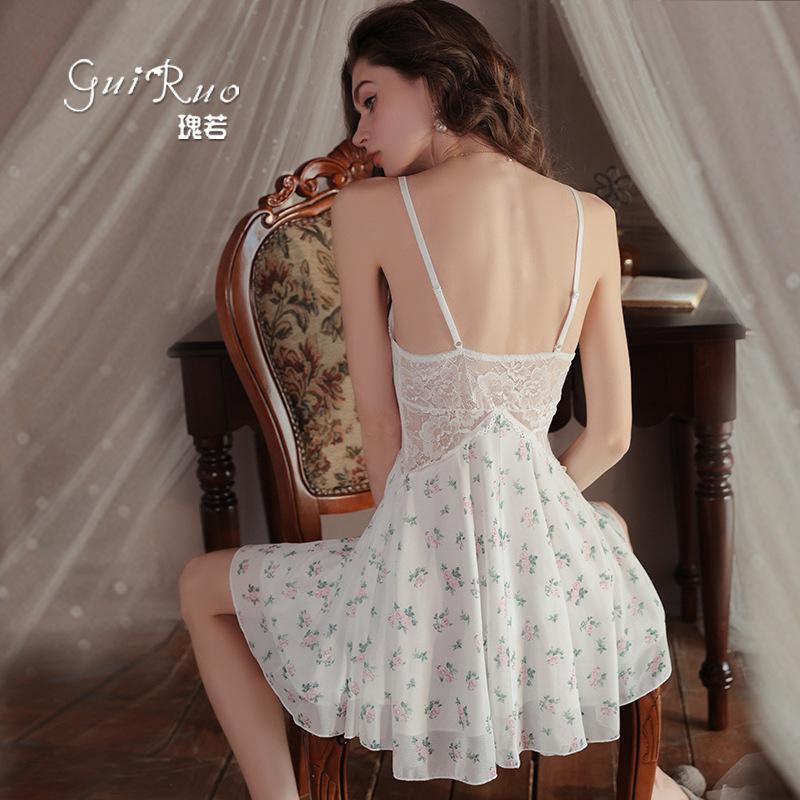 Women's Plus Size Sheer Mesh Deep V Padded Sleep Dress Lounge Set