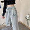 Серые спортивные штаны, женские свободные и тонкие повседневные брюки Wild Harlan, осенние корейские студенческие брюки с высокой талией