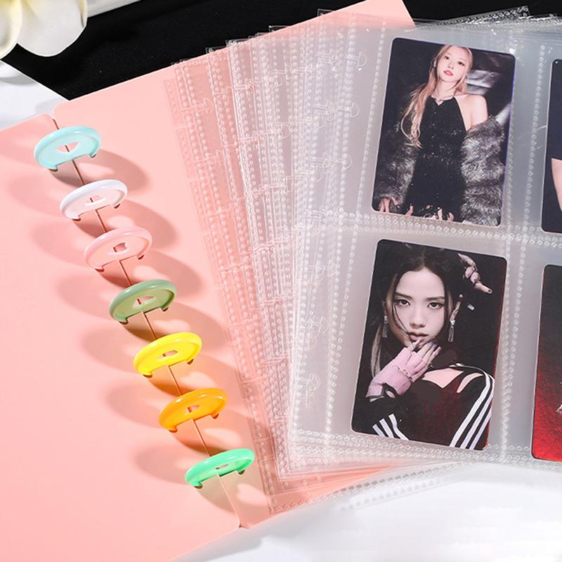 Kpop Покетбук на 7 ячеек Большой вместимости Альбом для фотографий идолов Книга для хранения карточек Прозрачный переплет Фоновая бумага