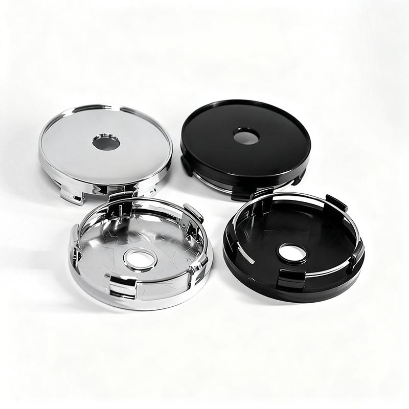 4PCS T60 Universal Car Modification Wheel Hub Caps, Chrome Plated Wheel Center Caps, Outer Diameter 60MM, Center Wheel Caps