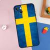 Чехол для телефона со шведским флагом для iPhone 16 Pro Max 11 12 13 14 15 Pro Max Mini 16e 15 16 Plus XR Защитный корпус