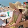 Foldable Straw Hat Wide Brim Fisherman Hat Women Fashion Sun Hat  For Beach Holiday Vacation