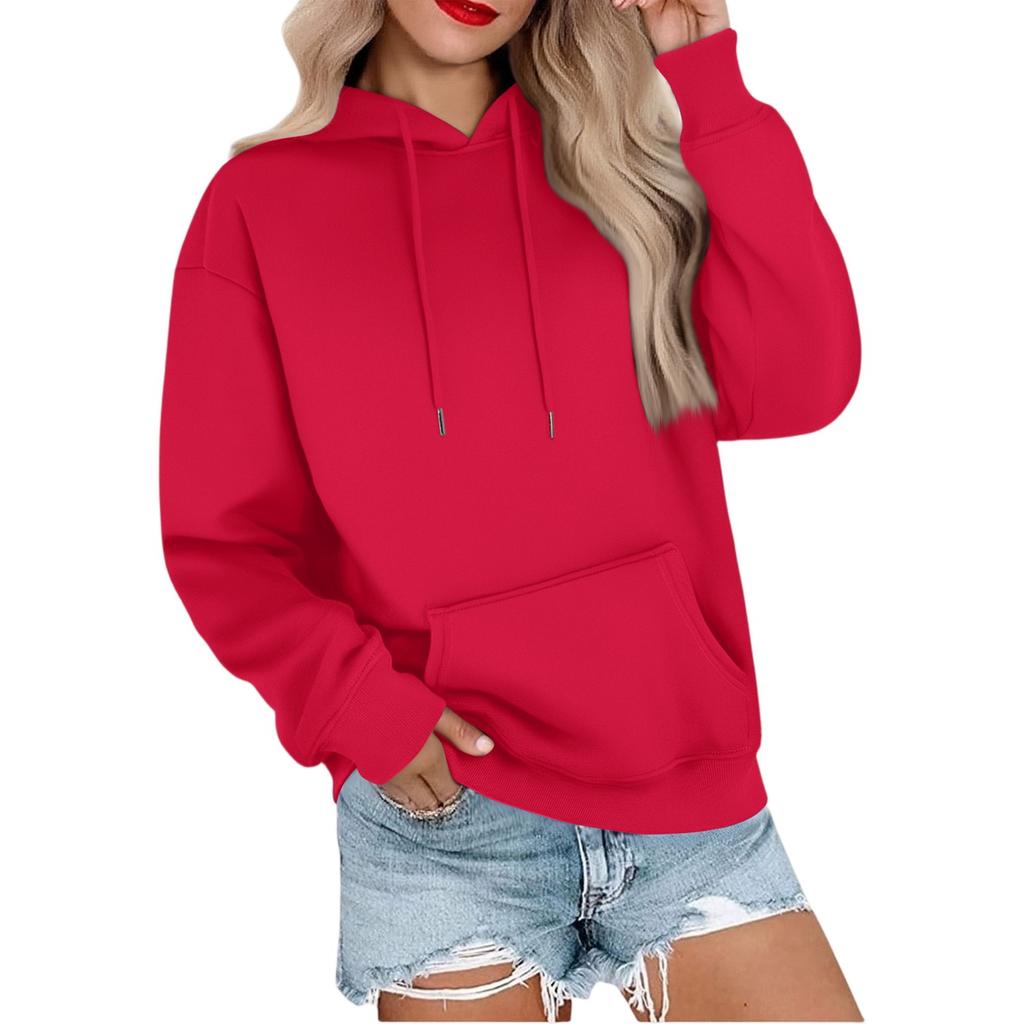 Женская повседневная свободная спортивная толстовка с капюшоном и рукавами реглан из гладкой ткани