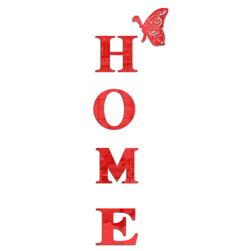 1 комплект акриловая 3D самоклеящаяся наклейка на стену с семейным слоганом, сделай сам, зеркальный домашний декор HOME, съемный английский алфавит