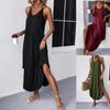 2024 Summer Elegant Women's A-line Halter Dress - Cotton Polyester Blend