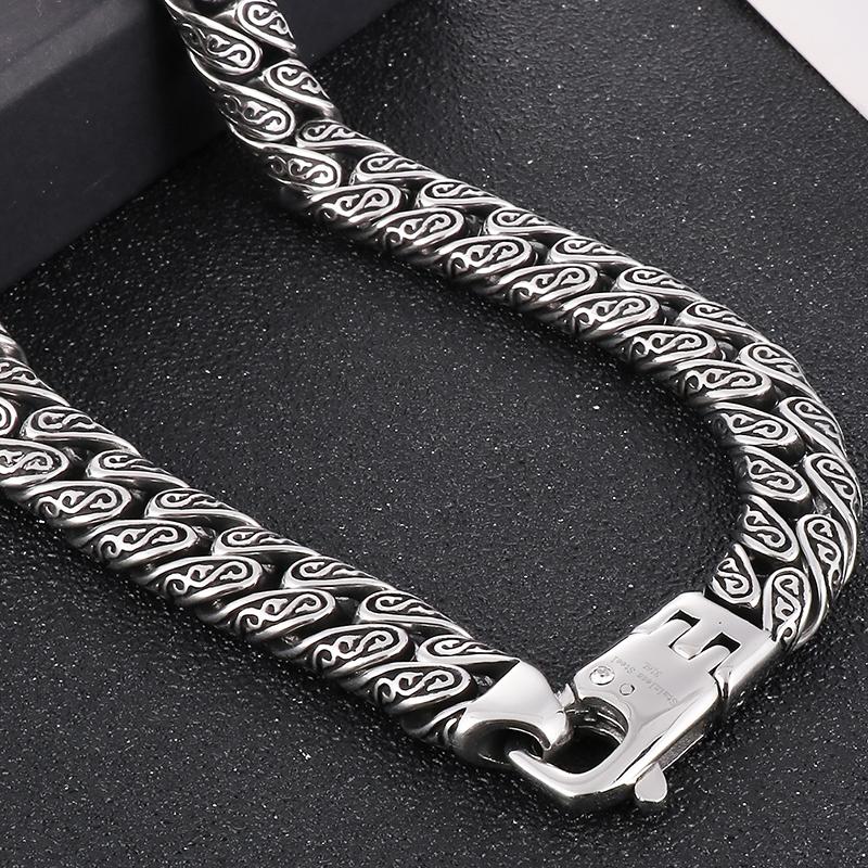 Винтажное массивное ожерелье с цепочками шириной 12 мм для мужчин, массивное ожерелье из нержавеющей стали в стиле панк, ювелирные изделия на Хэллоуин, мужские ожерелья