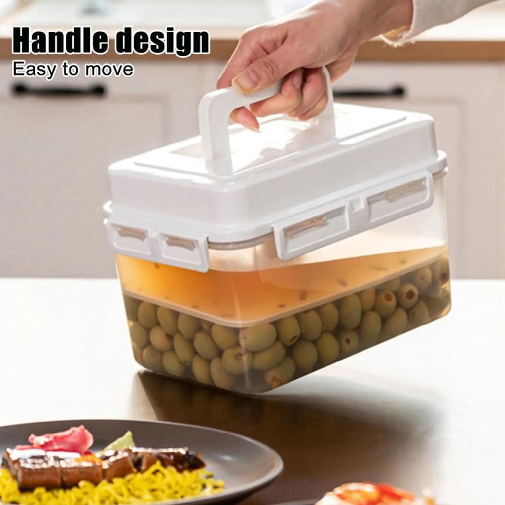 4L Pickle Kimchi Containers Press Plate Leakproof Airtight PP Storage Container with Handle