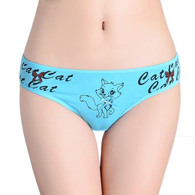 Хлопковые трусы-стринги с принтом для женщин